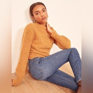 Reformation Warm Orangey Tatum Alpaca Sweater